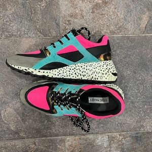 Steve Madden Barra Pink Animal Print Womens Sneakers Size 10